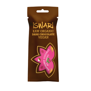 Iswari - Čokoládové bonbóny - Raspberry Coconut 60% BIO RAW, 40g