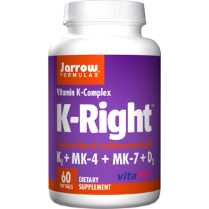 Jarrow Formulas K-Right, Komplex Vitamínu K a D3, 60 softgelových kapslí
