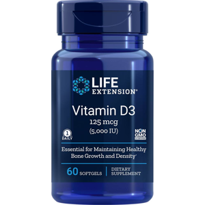 Life Extension Vitamin D3 s mořskou řasou 5000IU 60 kapslí