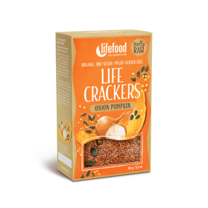 LifeFood - Life Crackers cibulové s dýňovým semínkem BIO, 90 g CZ-BIO-002 certifikát