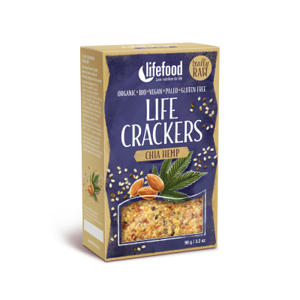 LifeFood - Life Crackers konopné s chia BIO, 90 g CZ-BIO-002 certifikát / Expirace 03/2022