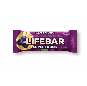 LifeFood - Tyčinka Lifebar acai s banánem BIO, RAW, 40 g CZ-BIO-001 certifikát