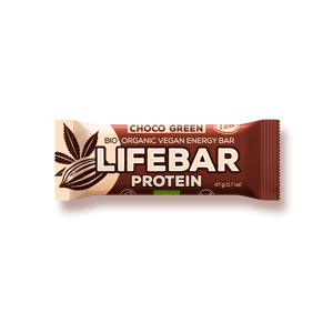 LifeFood - Tyčinka Lifebar Protein čokoládová se spirulinou BIO, RAW, 47 g CZ-BIO-001 certifikát