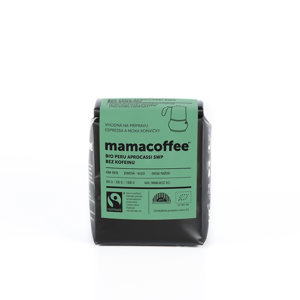 Mamacoffee - Bio Peru Aprocassi SWP bez kofeinu, 250g Druh mletí: Zrno *cz-bio-002 certifikát