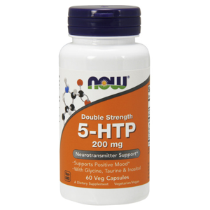 Now® Foods NOW 5-HTP + Glycin, Taurin a Inositol, 200 mg, 60 rostlinných kapslí