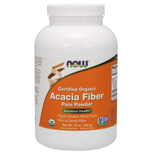 Now® Foods NOW Acacia Fiber Organic Powder (Akácie, vláknina, prebiotikum), 340 g