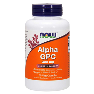 Now® Foods NOW Alpha GPC (L-alfa-glyceryl fosforyl cholin), 300 mg, 60 rostlinných kapslí