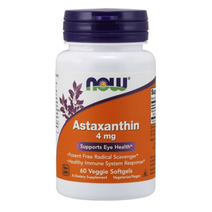 Now® Foods NOW Astaxanthin (Astaxantin), 4 mg, 60 vegetariánských kapslí