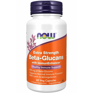 Now® Foods NOW Beta glukany s ImmunEnhancer ™, Extra Strength, 60 rostlinných kapslí