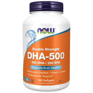 Now® Foods NOW DHA-500, 500 DHA/250 EPA, Omega 3, 180 softgelových kapslí