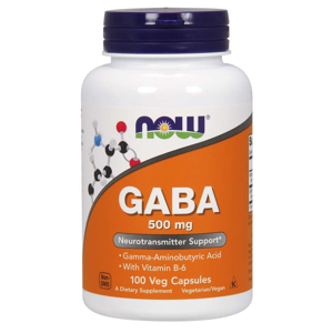 Now® Foods NOW GABA (kyselina gama-aminomáselná) 500 mg + 2mg Vitamín B6, 100 kapslí