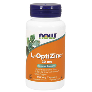 Now® Foods NOW L-OptiZinc Zinek + Měď, 30 mg, 100 rostlinných kapslí