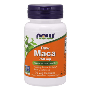 NOW® Foods NOW Maca (řeřicha peruánská koncentrát 6:1 RAW), 750 mg, 30 rostlinných kapslí