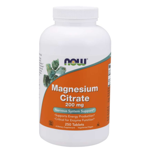 Now® Foods NOW Magnesium Citrate (hořčík citrát), 200 mg, 250 tablet