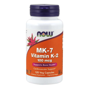 Now® Foods NOW MK-7 Vitamin K2, 100 mcg, 120 rostlinných kapslí