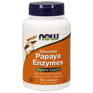 Now® Foods NOW Papaya Enzymes, přírodní trávící enzymy, 180 pastilek