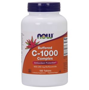 Now® Foods NOW Buffered Vitamin C-1000 Komplex s 250mg bioflavonoidů, PH neutrální Vitamín C, 180 tablet