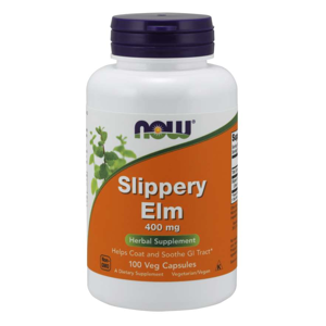 Now® Foods NOW Slippery Elm (Jilm červený), 400 mg, 100 rostlinných kapslí