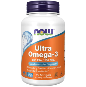 Now® Foods NOW Ultra omega-3, 250 DHA/500 EPA, 90 softgelových kapslí