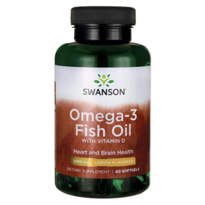 Swanson Omega 3 s vitamínem D, 60 softgel kapslí