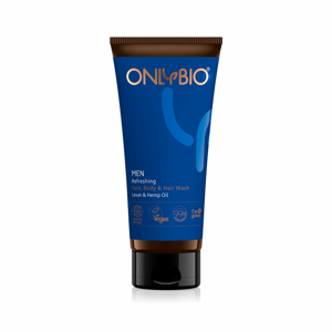 OnlyBio - Pánský osvěžující mycí gel na obličej, tělo i vlasy, 200 ml