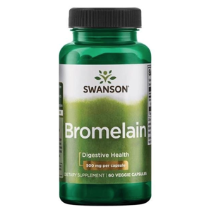 Swanson Bromelain (Bromelin), 500 mg, 60 rostlinných kapslí