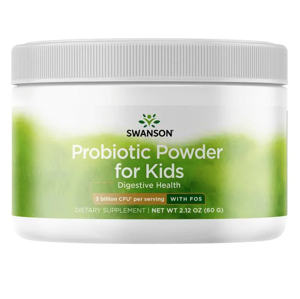 Swanson Probiotic Powder, probiotika pro děti 3 mld CFU s fruktooligosacharidy (prášek), 60 g
