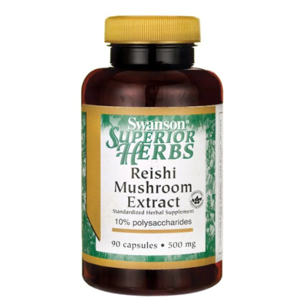 Swanson Reishi Mushroom Extract (Reishi extrakt), 500 mg, 90 kapslí