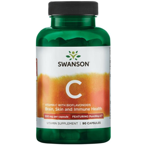 Swanson Vitamin C PureWay-C® with bioflavonoids (s bioflavonoidy), 500 mg, 90 kapslí