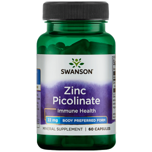 Swanson Zinc Picolinate, Zinek Pikolinát, 22 mg, 60 kapslí