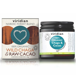 Viridian Wild Chaga & Raw Cacao 30g Organic Expirace 07/2021