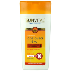 Vivaco Opalovací mléko s bio arganovým olejem SPF 10 Sensitiv SUN VITAL 200 ml